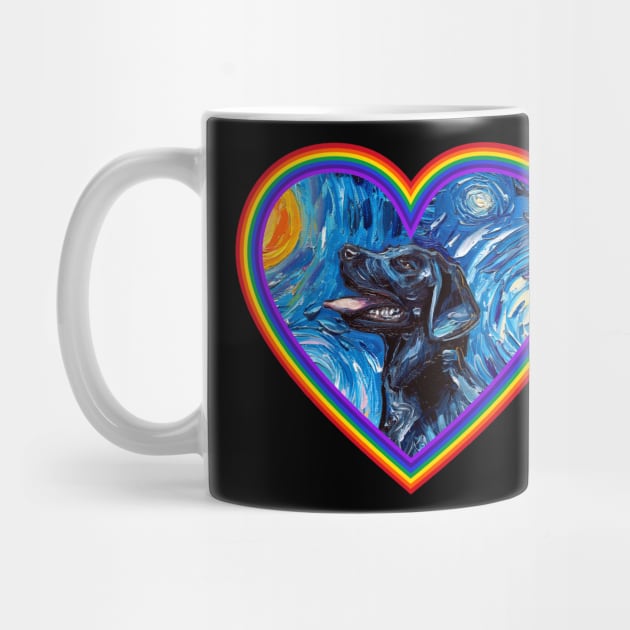 Black Labrador in a Rainbow Heart by sagittariusgallery